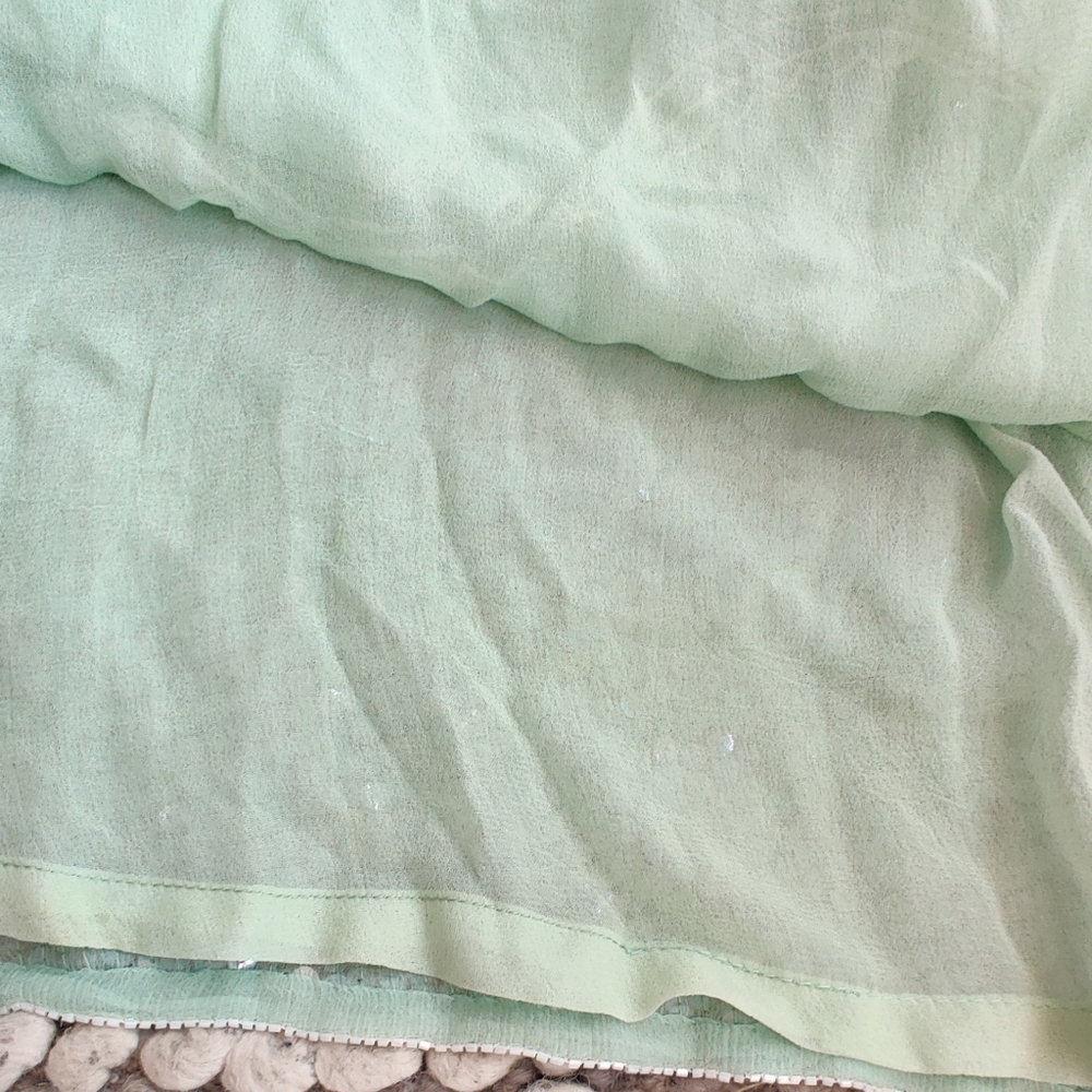 Scala Vintage Breaded Silk Flapper Dress In Aqua Size Medium - Picture 7 of 8